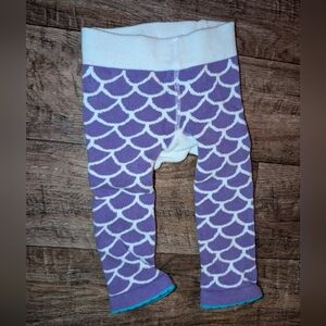 Izzy & Owie purple mermaid leggings size 6-12m EUC